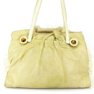 BVLGARI shoulder bag Ostrich beige leather Authentic used
